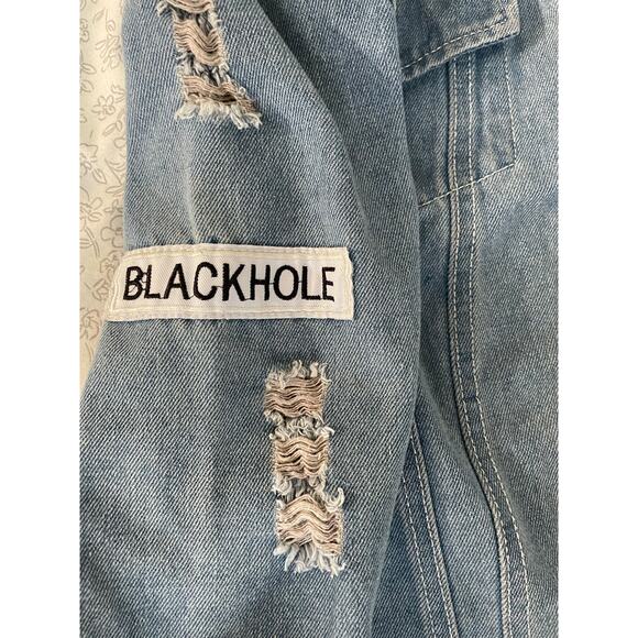 Distressed Denim Jacket 1987 NYC Patches Where Is My Mind - Picture 7 of 10